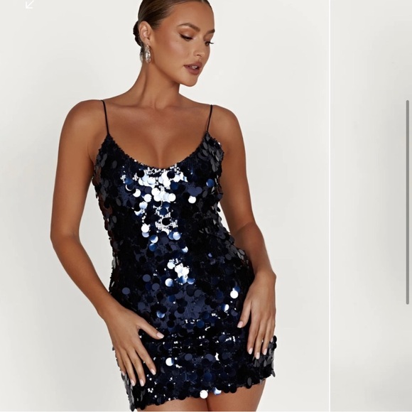 NWT Meshki Romilly Sequin Mini Party Dress - Picture 6 of 11